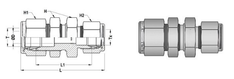 Reducing Bulkhead Union